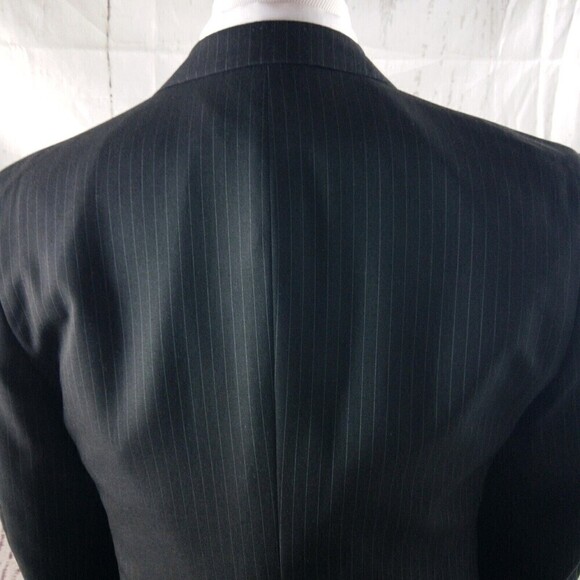 Haggar 1926 38R 2 Button Charcoal Striped Suit Blazer Jacket - Picture 8 of 11